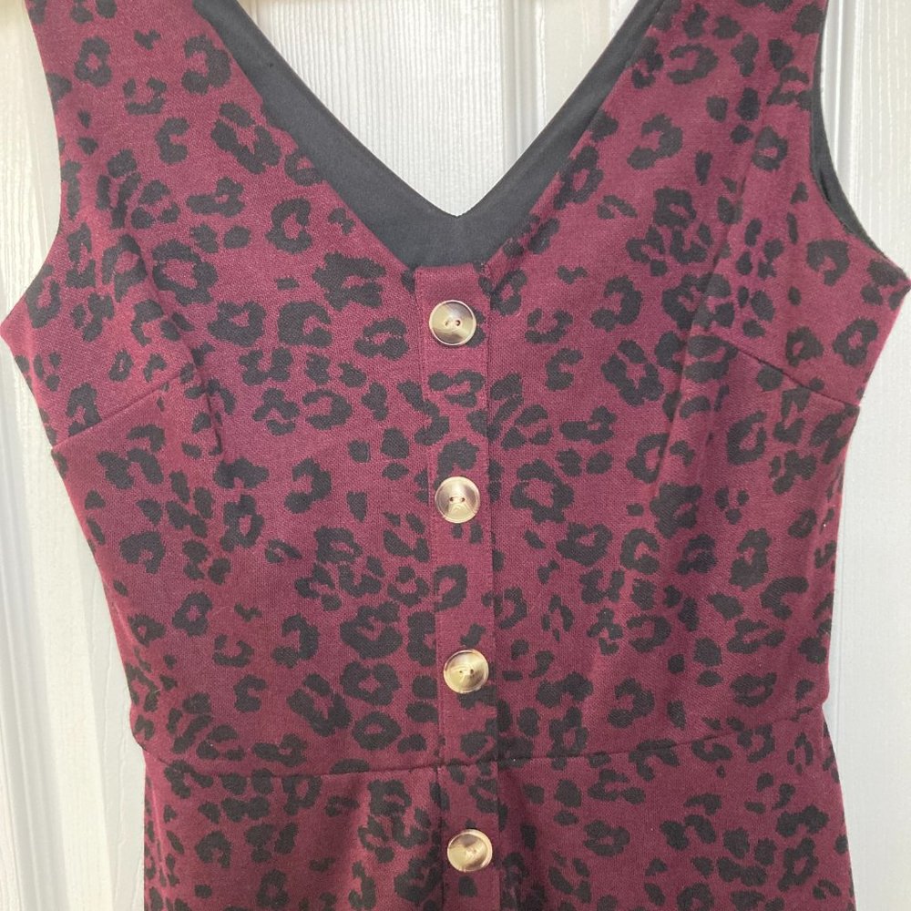I.N. San Francisco Purple Cheetah Dress Small
